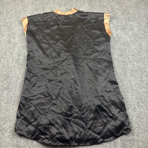 NAKED PRINCESS Women’s Black/Gold 100% Satin Sleeveless Robe size: Medium/Large - Picture 2 of 10